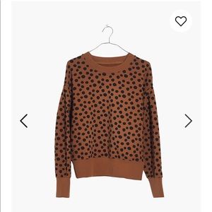 Madewell pleated leopard spots pullover